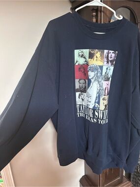 Gildan Navy Taylor Swift Eras Tour Graphic Crewneck Sweatshirt